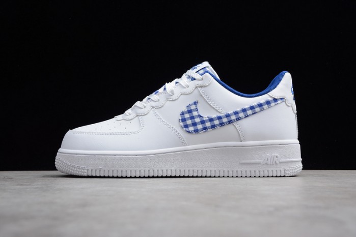 nike air force 1 qs “gingham pack” white/indigo force av6232-100
