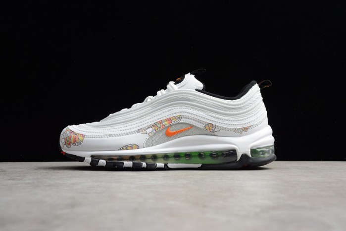 nike air max 97 white-orange flower 921733-101