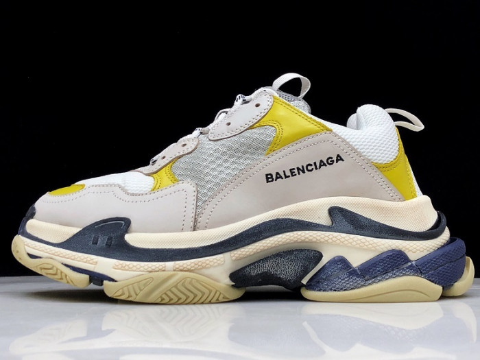 balen triple s trainers clear sole grey yellow white 541624 w09oh 1008