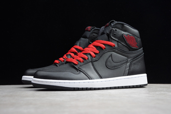 air jordan 1 retro high black satin gym red 555088-060