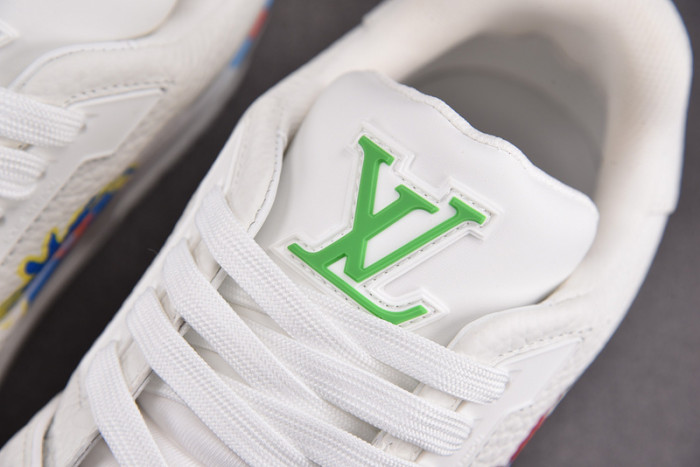 l&v x yayoi kusama trainer white print