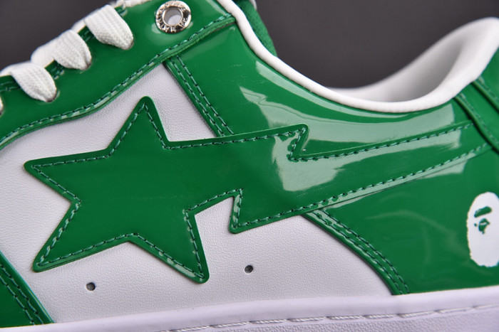 a bathing ape bape sta patent leather green white