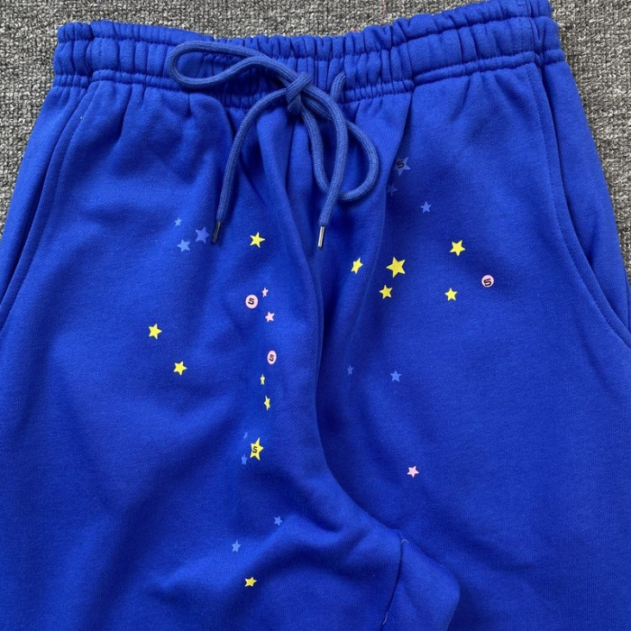 sp5der p*nk sweatpants blue