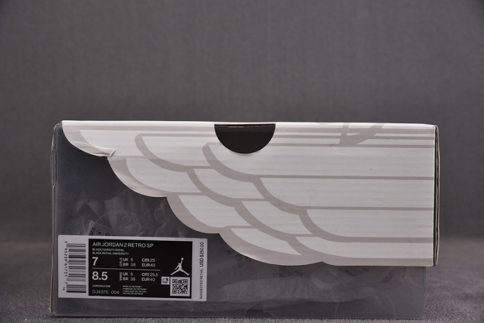 fw x air jordan 2 low “black royal”- dj4375-004