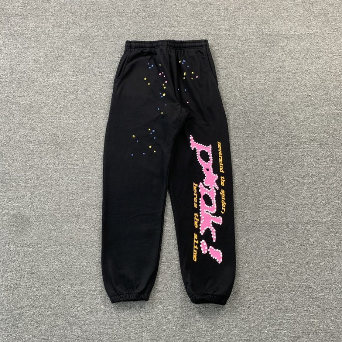 sp5der p*nk sweatpants black