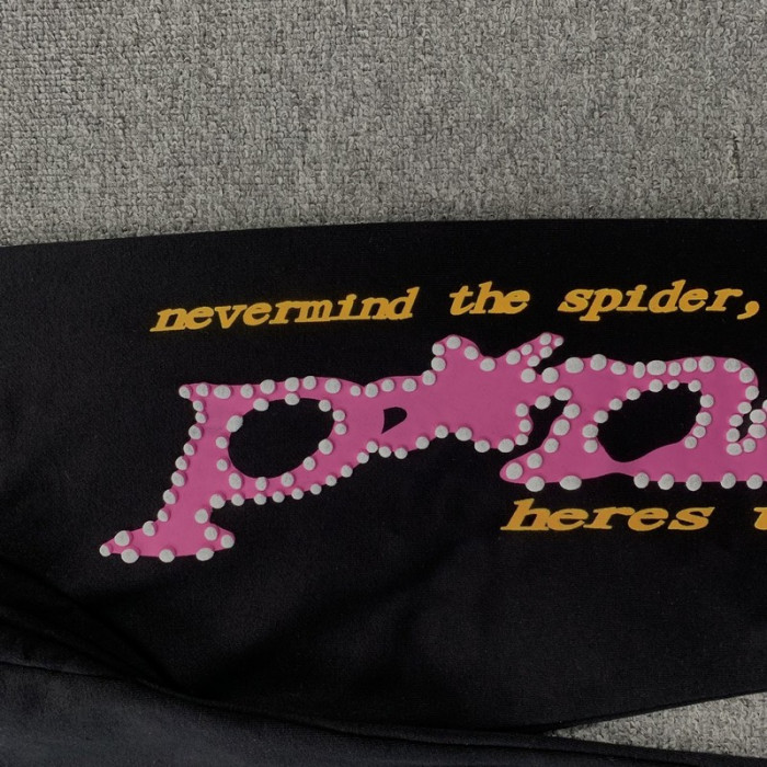 sp5der p*nk sweatpants black