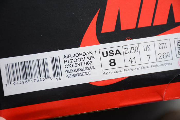 air jordan 1 retro high zoom black green ck6637-002