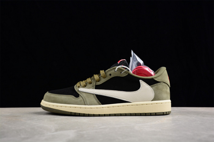 travis scott x air jordan 1 low og black olive