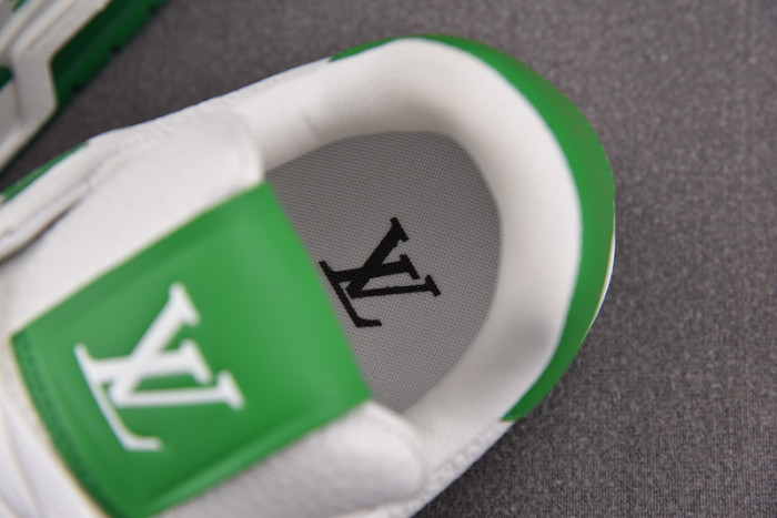 l&v x yayoi kusama trainer white green