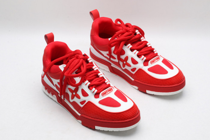 l&v skate sneaker red white