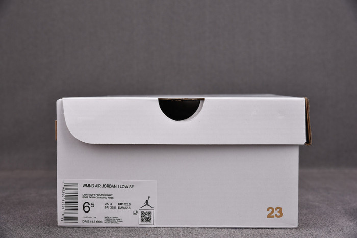 air jordan 1 low white pink grey shoes dm5443-666