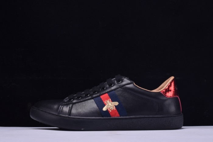 gu ace embroidered low-top sneaker black with bee mens 431942-a38g0