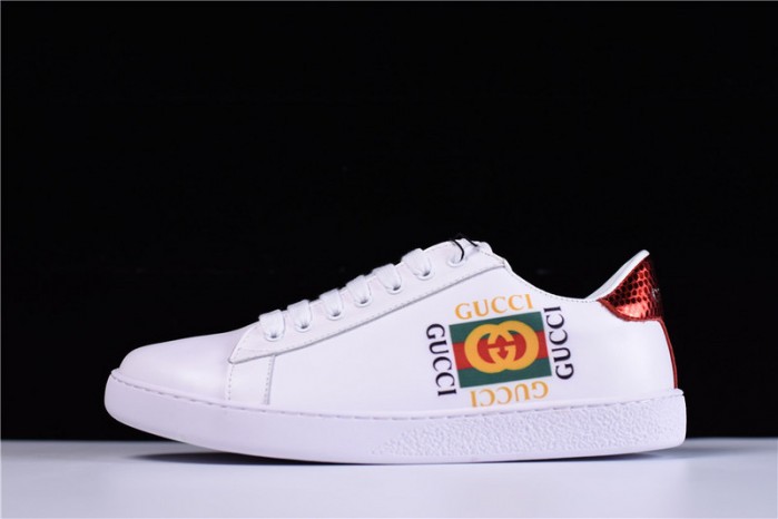 gu ace embroidered low-top sneaker with gg logo