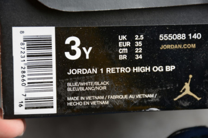 AIR JORDAN 1 RETRO HIGH OBSIDIAN UNC Kids-555088-140