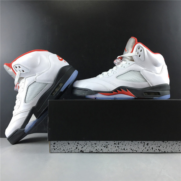 air jordan 5 retro fire red silver tongue (2020) da1911-102