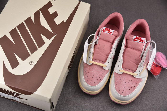 travis scott x air jordan 1 low og white pink dm7866-600