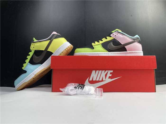 nike dunk low le oil green multi camo dh0957-001