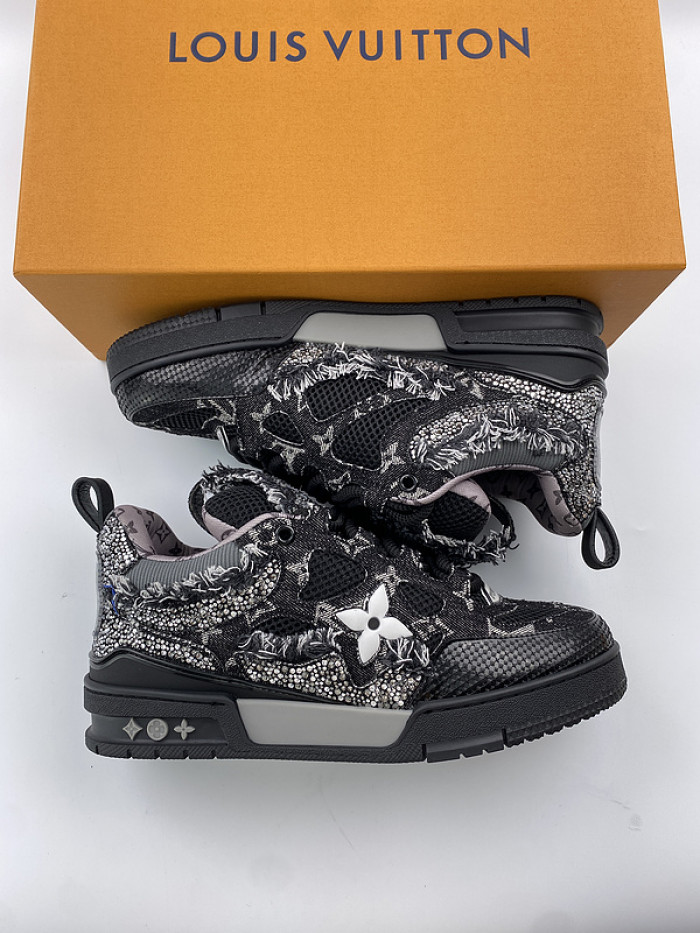 l&v skate sneaker black swarovski monogran